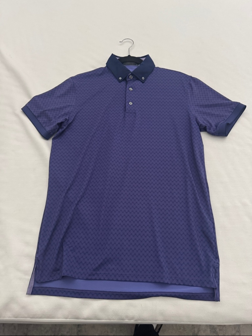 Men's Purple Button-Down Collar Polo Shirt
